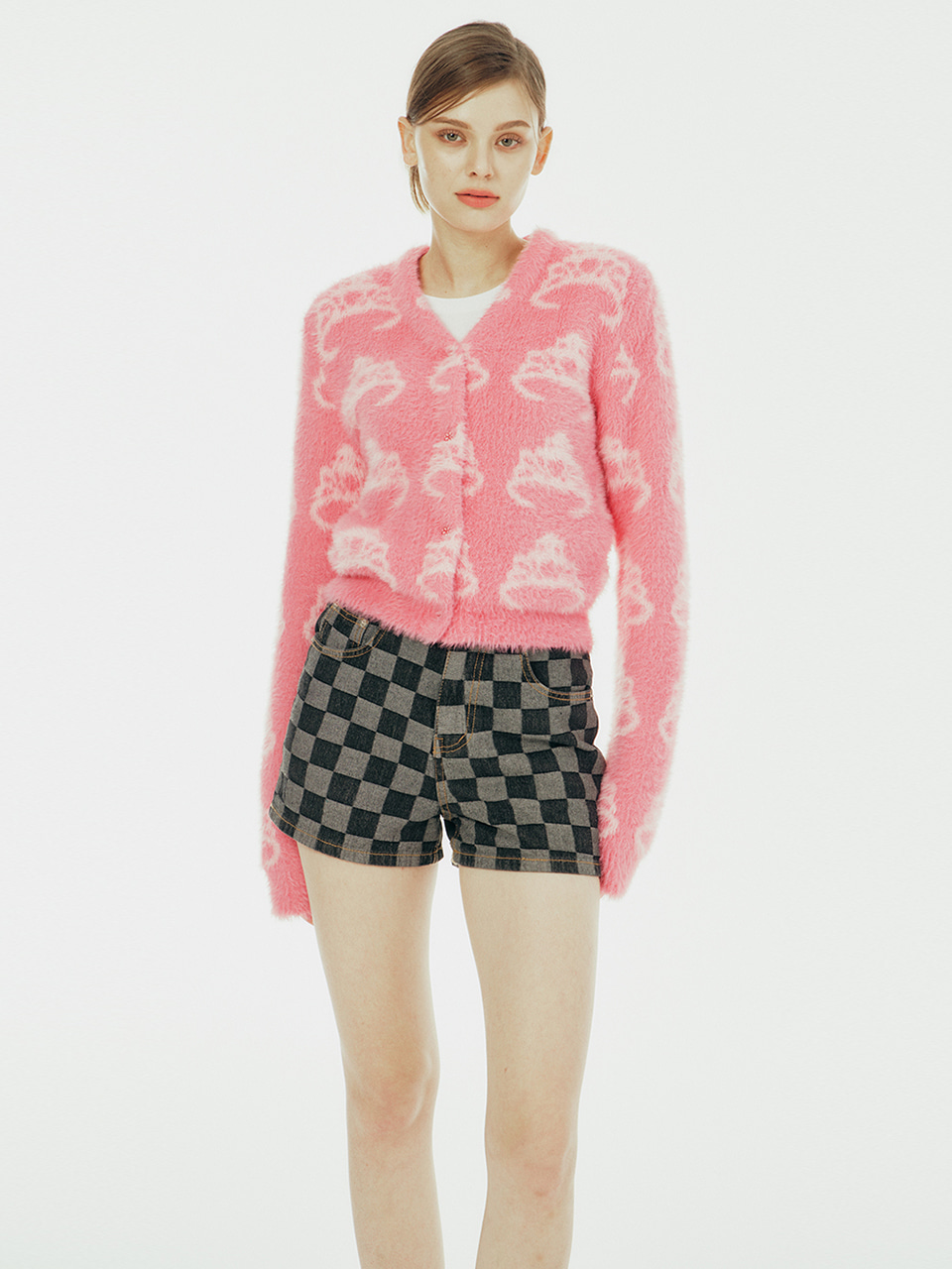 Pink T-ara Cropped Cardigan