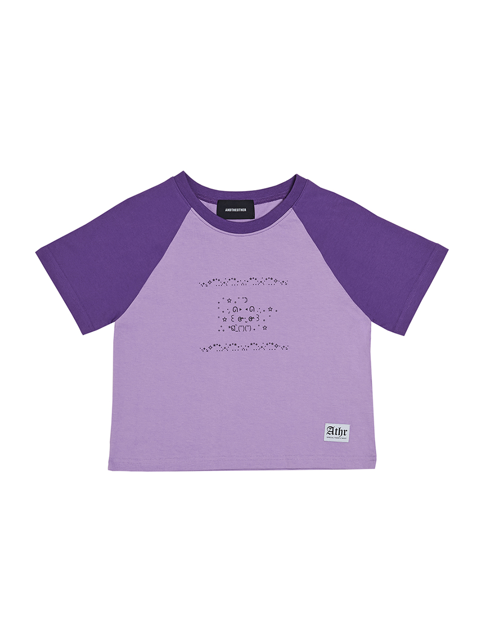 Purple emoji raglan t-shirt