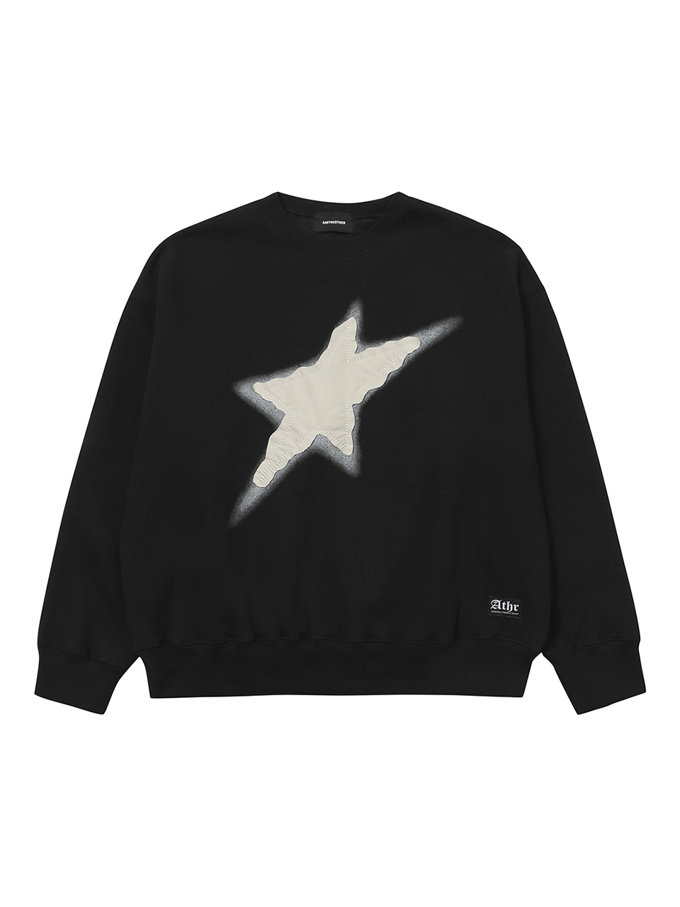 Black Star Applique Loose Sweater Shirt