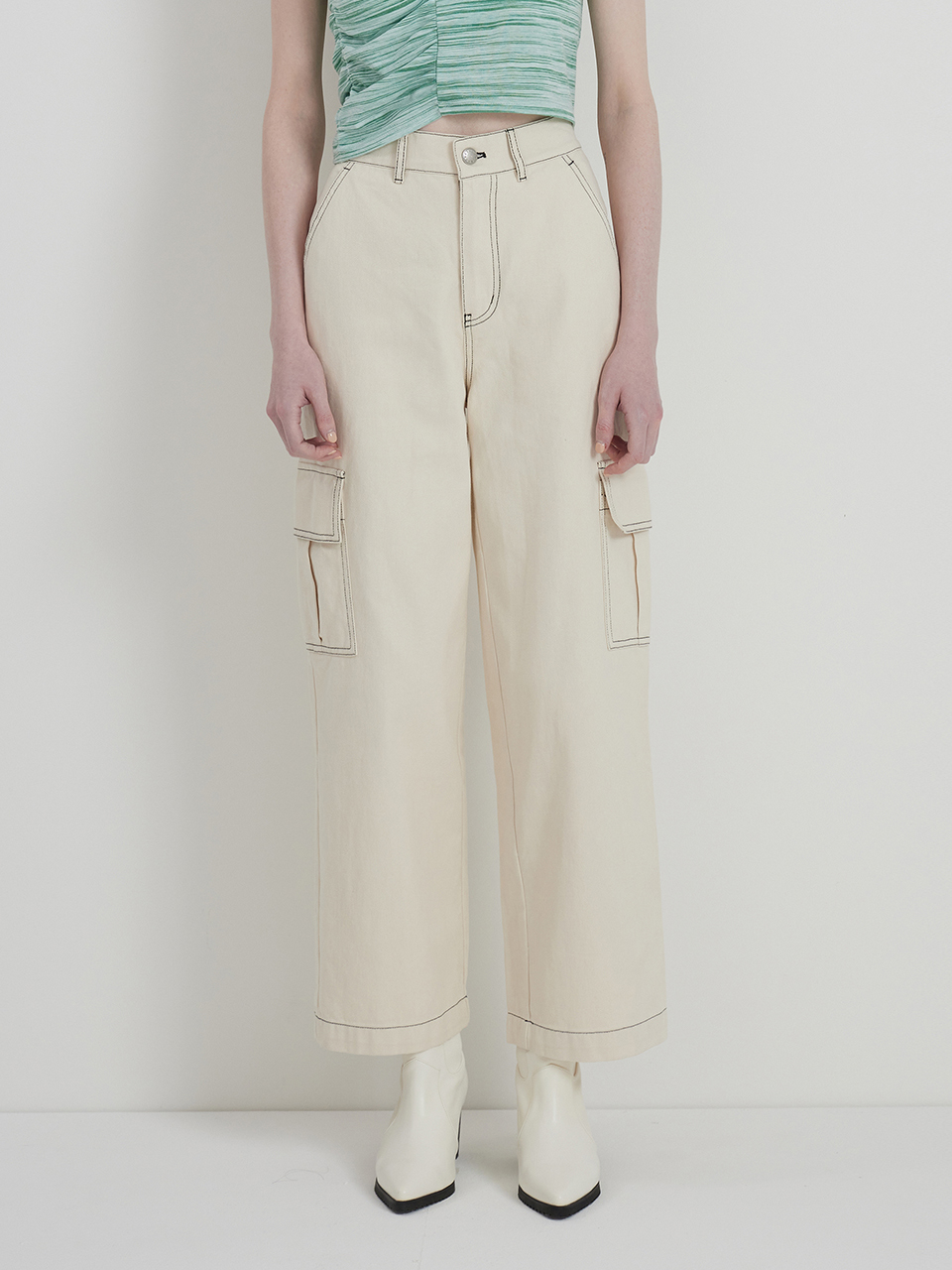 Ivory color cargo pants