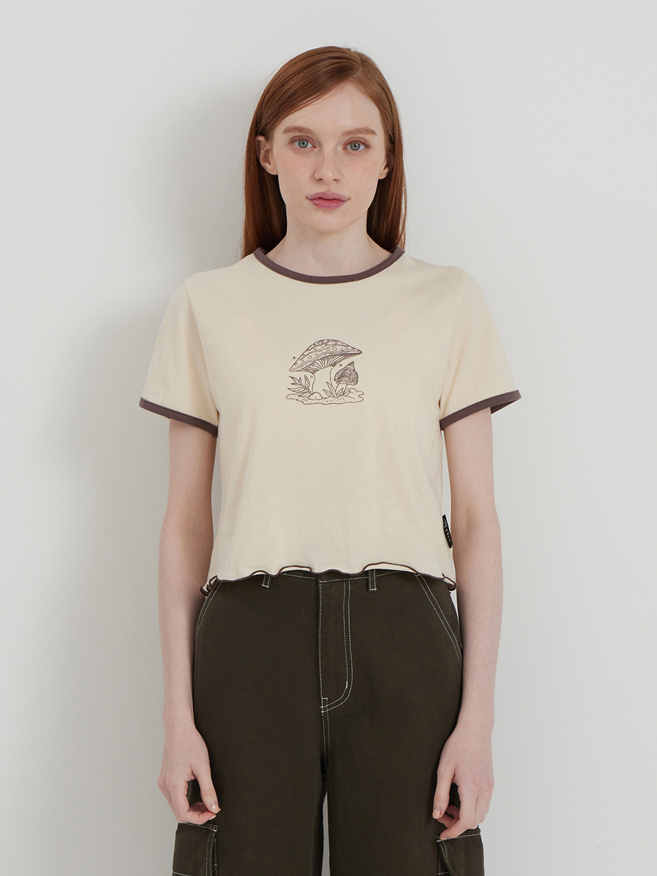 Ivory Mushroom Coloring Short-Sleeved T-Shirt